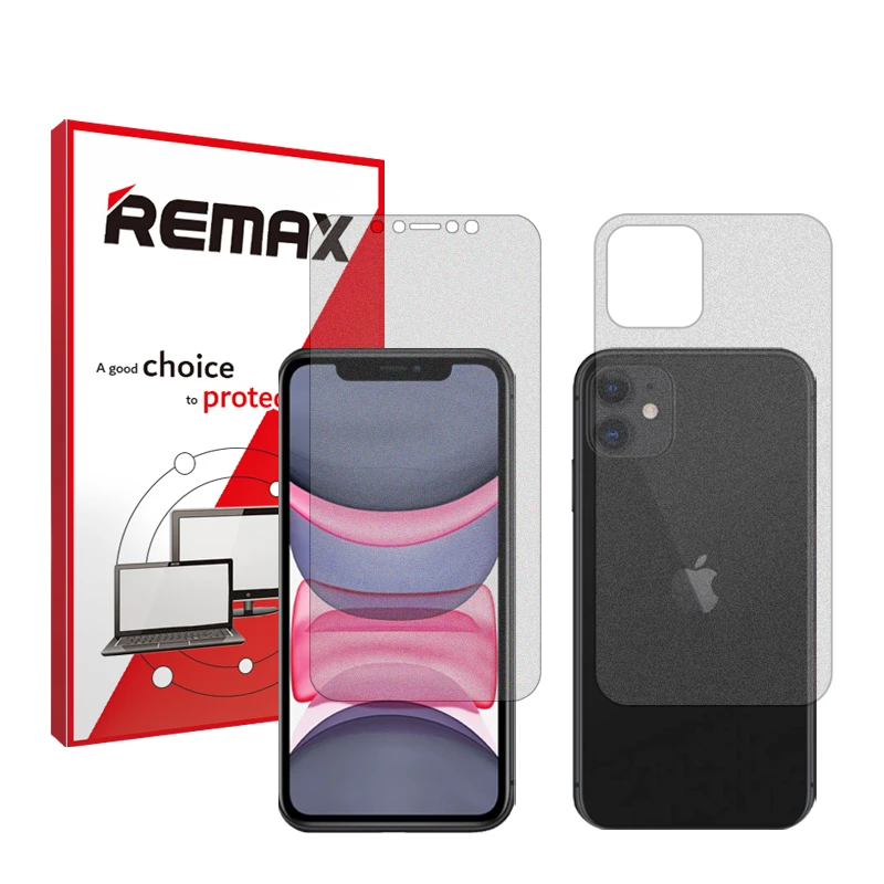 محافظ صفحه نمایش مات ریمکس مدل HyMTT مناسب برای گوشی موبایل iPhone 11 به همراه محافظ پشت گوشی