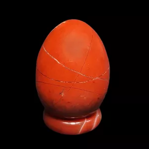 سنگ راف مدل تخم مرغ جاسپر کد 4-87 به همراه حلقه پایه عقیق
