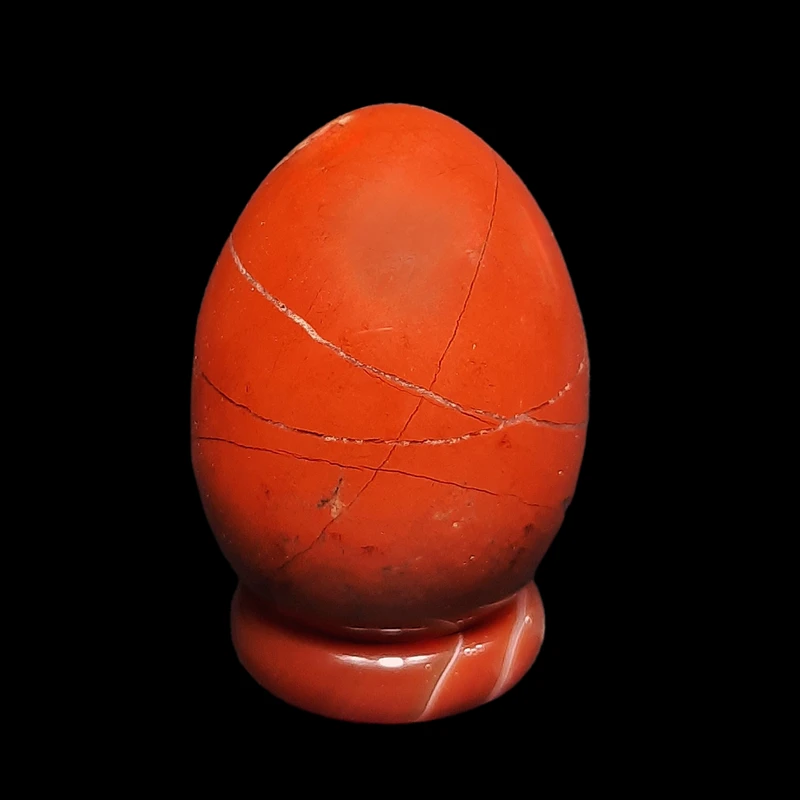سنگ راف مدل تخم مرغ جاسپر کد 4-87 به همراه حلقه پایه عقیق