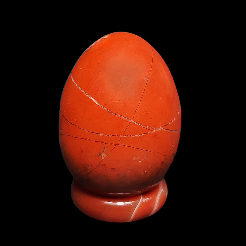 سنگ راف مدل تخم مرغ جاسپر کد 4-87 به همراه حلقه پایه عقیق