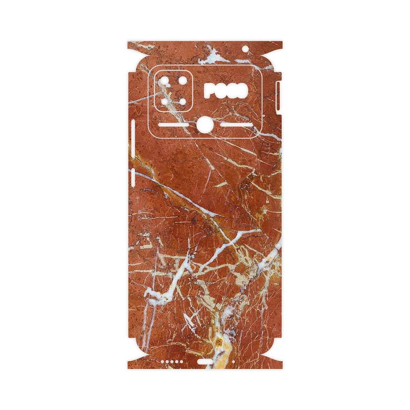 برچسب پوششی ماهوت مدل Red Marble-FullSkin مناسب برای گوشی موبایل شیائومی Poco C40