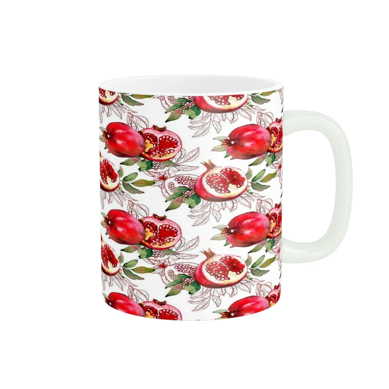 ماگ پادآفرین مدل یلدایی شب یلدا شب چله طرح انار و هندوانه کد p2603