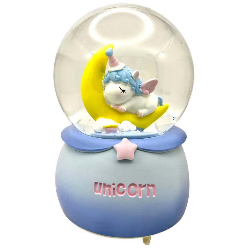 گوی موزیکال مدل پمپی Unicorn طرح اسب شاخدار و ماه کد P7639