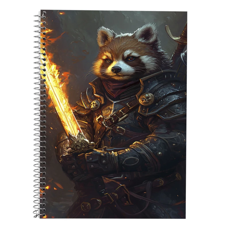 دفتر زبان 50 برگ مدوپد مدل دو خط طرح حیوانات جنگجو کد DF14859