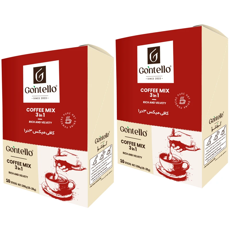 کافی میکس 3 در 1 کلاسیک گونتلو - 400 گرم بسته 2 عددی