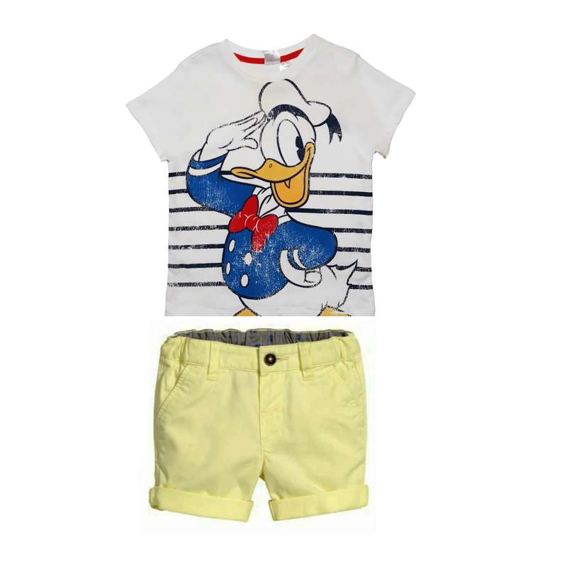 ست تی شرت و شلوارک نوزادی اچ اند ام کد 1700 مجموعه 2 عددی