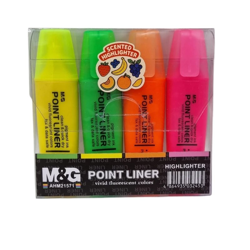 ماژیک علامت گذار ام اند جی مدل عطری بسته ۴ عددی