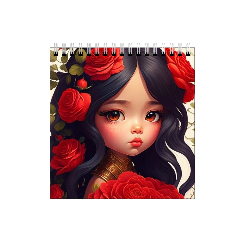 دفتر طراحی طرح دختر و رزها کد 1820121