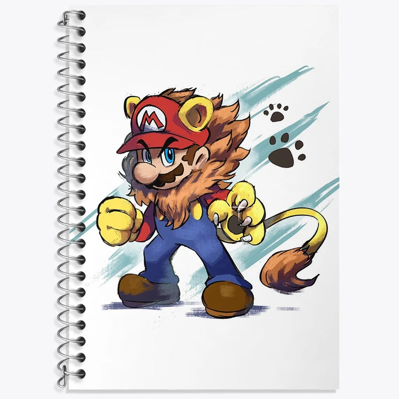 دفتر زبان 50 برگ خندالو مدل سه خط طرح (Mario) بازی سوپر ماریو کد 31522