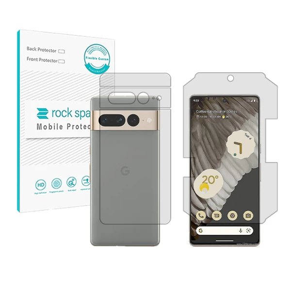 محافظ صفحه نمایش شفاف راک اسپیس مدل HyGEL مناسب برای گوشی موبایل گوگل Pixel 7 pro به همراه محافظ پشت گوشی