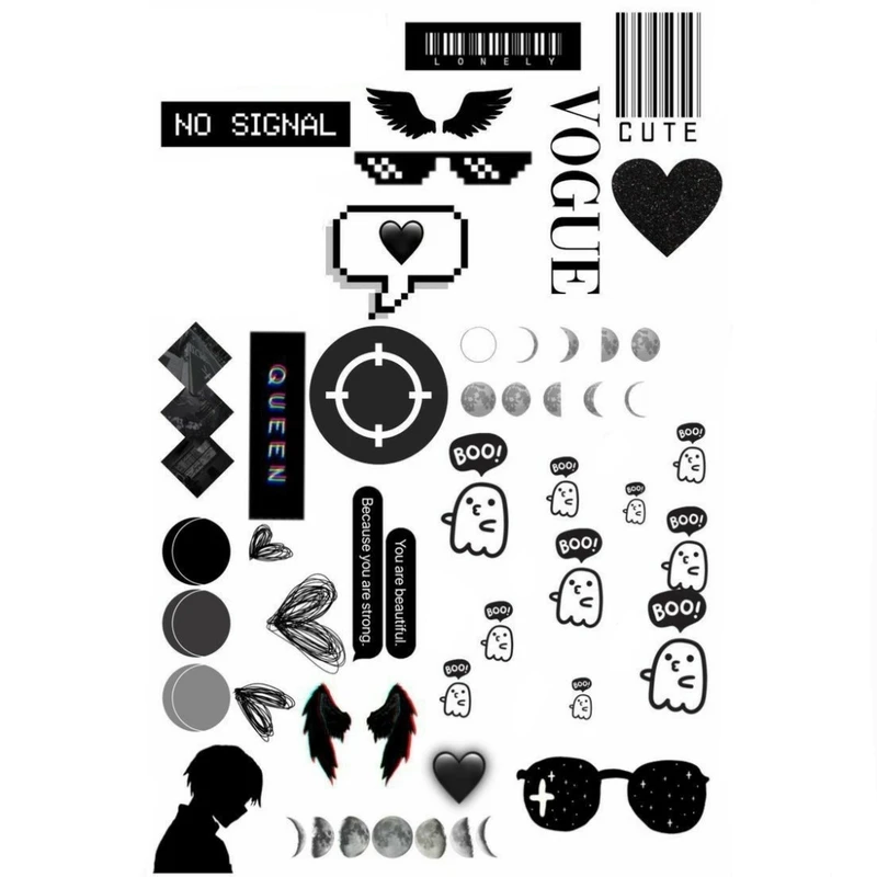 استیکر لپ تاپ طرح سبک زندگیست کد 2 مجموعه 33 عددی