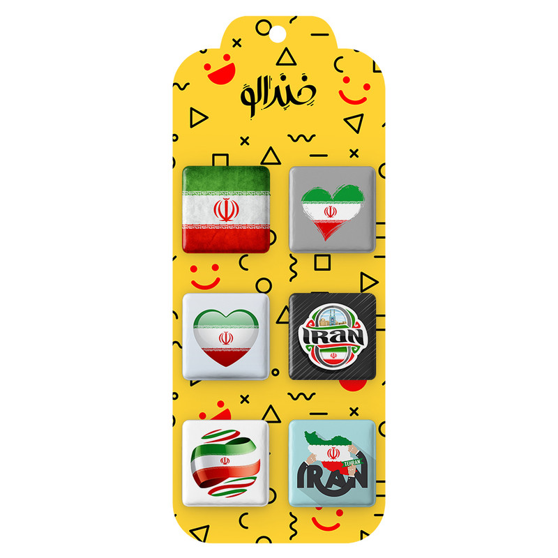 مگنت خندالو طرح پرچم ایران کد 1210B مجموعه 6 عددی