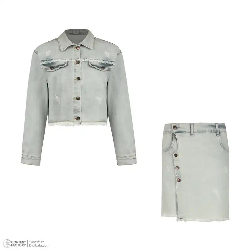 ست کت و دامن جین دخترانه تیپ تاپ مدل ‏24033B201314