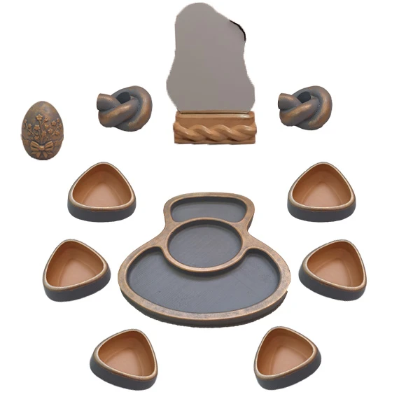 مجموعه ظروف هفت سین 12 پارچه مدل مدرن مینیمال هندسی