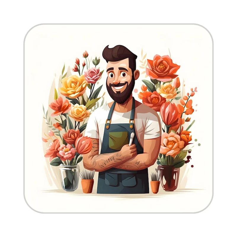 زیر لیوانی کاکتی طرح گل مدل mp16641