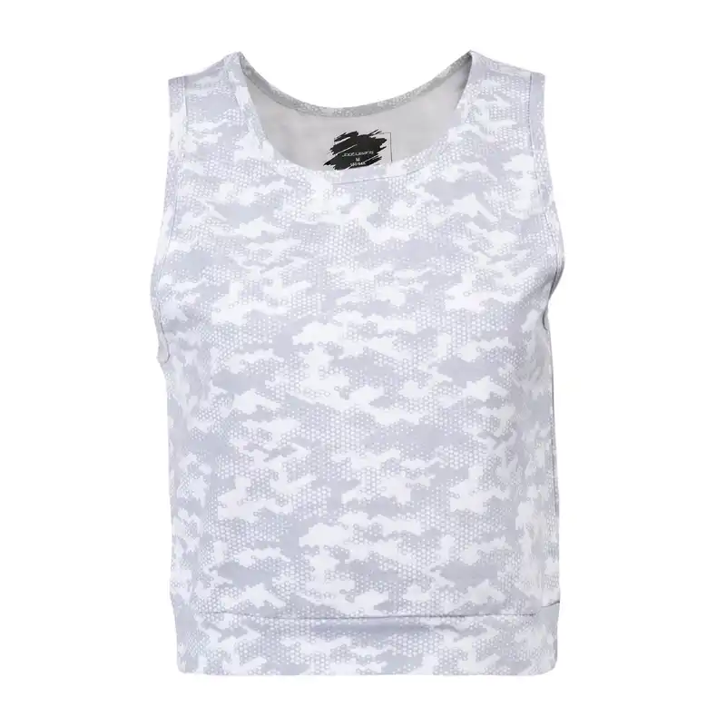 نیم تنه ورزشی زنانه جوتی جینز مدل جذب کد 200218 رنگ طوسی سفید