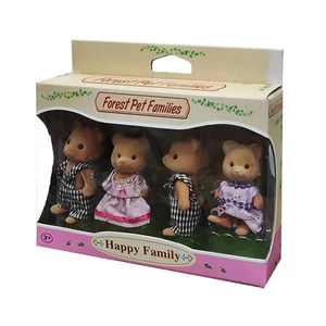 عروسک مدل خانواده خرسی طرح Forrest Pet Families ارتفاع 10 سانتی متر مجموعه 4 عددی