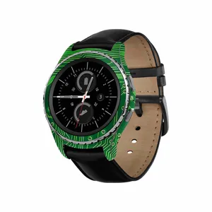 MAHOOT Green_Printed_Circuit_Board Cover Sticker for Samsung Galaxy Gear S2 Classic Smartwatch
