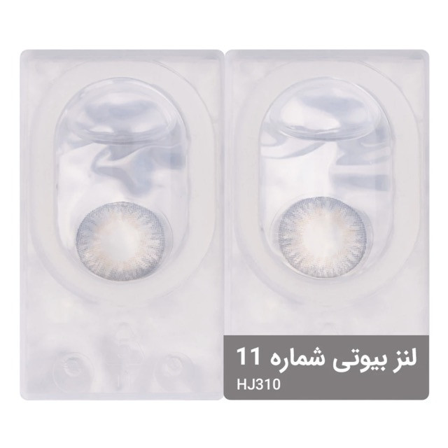 لنز چشم بیوتی شماره 11 مدل HJ310 رنگ طوسی عسلی روشن رگه دار