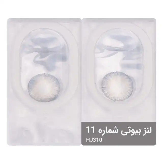 لنز چشم بیوتی شماره 11 مدل HJ310 رنگ طوسی عسلی روشن رگه دار