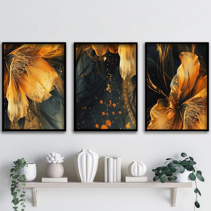 تابلو آتریسا طرح آبستره مدل ATA172 مجموعه 3 عددی 