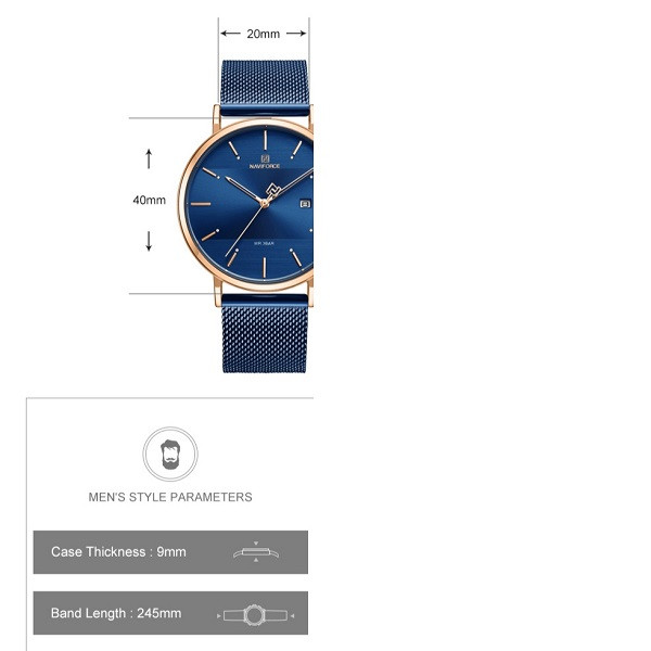 ساعت مچی عقربه‌ای مردانه نیوی فورس مدل 3008BE