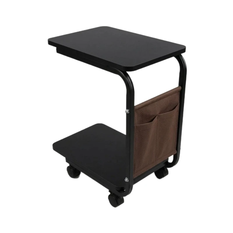 میز جلومبلی مستطیل با پایه فلز و صفحه MDF مدل چرخدار
