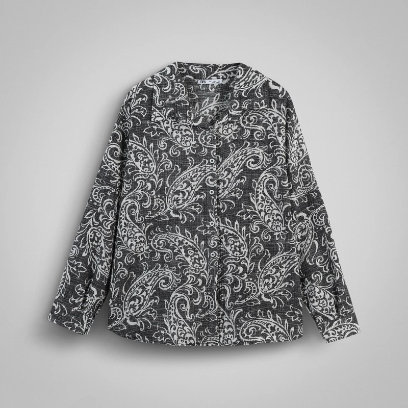 شومیز آستین بلند یقه برگردان زنانه مدل 006