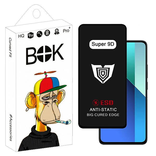 محافظ صفحه نمایش بوک مدل Super 9D Glavers مناسب برای گوشی موبایل شیائومی redmi Note 14 / note 13