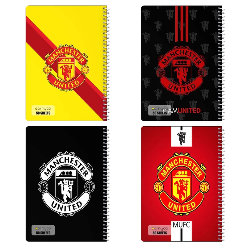 دفتر نقاشي 50 برگ کارنيکا طرح منچستر یونایتد Manchester United کد 11379 مجموعه 4 عددی