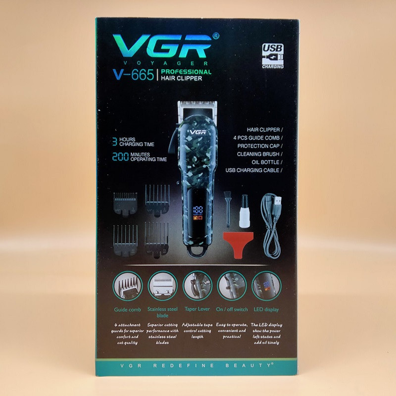 خرید و قیمت ماشین اصلاح موی سر و صورت وی جی ار مدل V-665