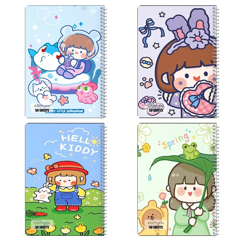 دفتر نقاشي 50 برگ کارنيکا طرح دختر خندون Smiling Girl کد 69156 مجموعه 4 عددی