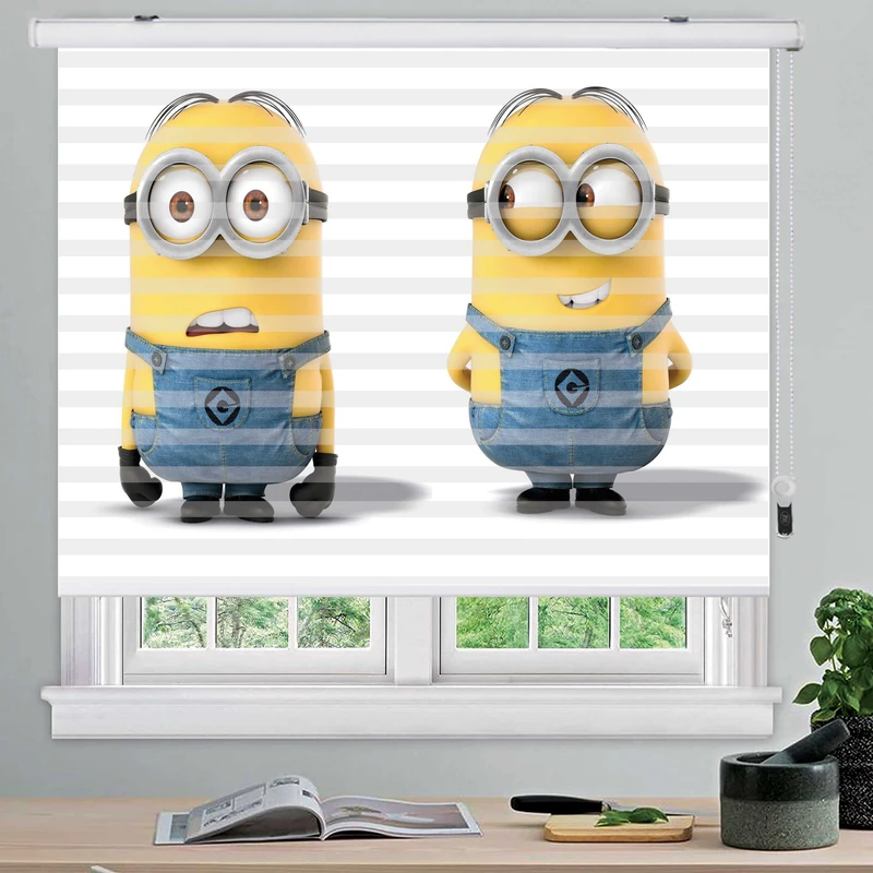 پرده زبرا زیو مدل مینیون ها K3109 سایز 150x200 سانتی متر