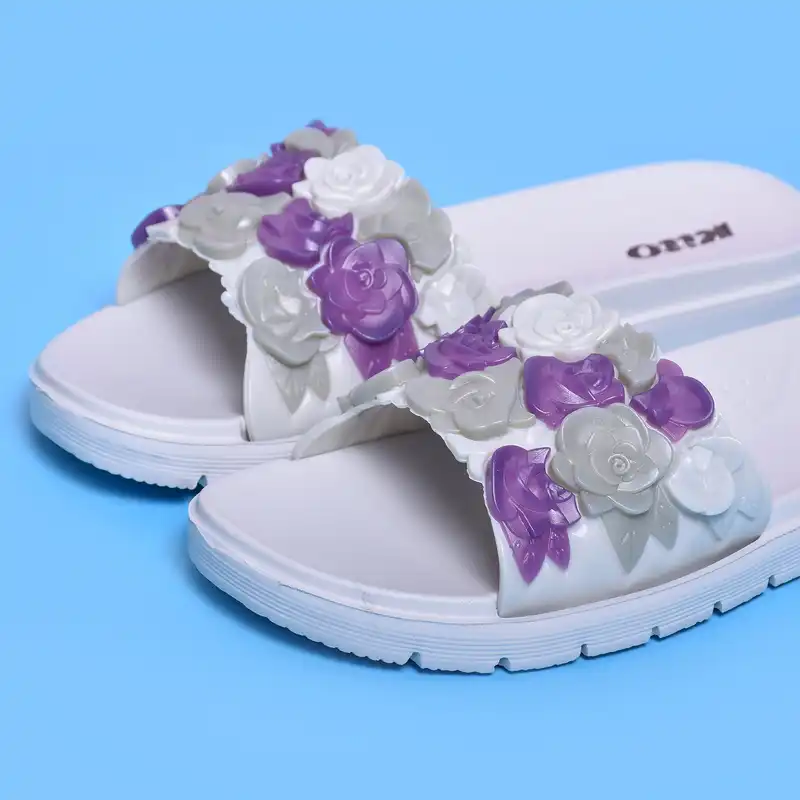 دمپایی زنانه کیتو مدل گل برجسته کد GRY.2438