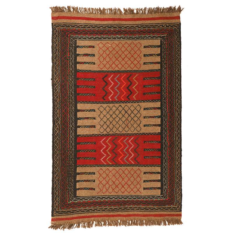 گلیم دستبافت دو متری طرح سفره کردی کد 1408202