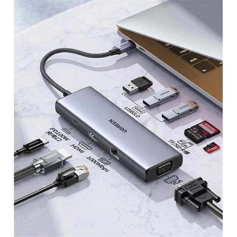 هاب ۹ پورت USB-C یوگرین مدل CM498-15600