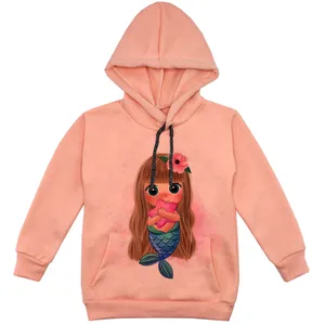 هودی دخترانه مدل دخترک F132 رنگ گلبهی