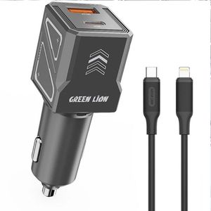 شارژر دیواری 60 وات دو پورت گرین لاین مدل 12cc به همراه کابل USB-C