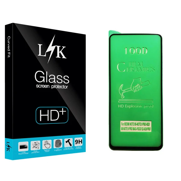 محافظ صفحه نمایش سرامیکی ال کی مدل Hard glass مناسب برای گوشی موبایل شیائومی Redmi Note 9s