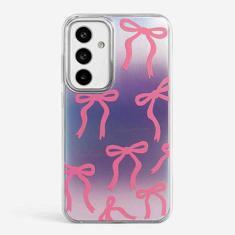 کاور طرح پاپیون صورتی مناسب برای گوشی موبایل سامسونگ Galaxy S24FE