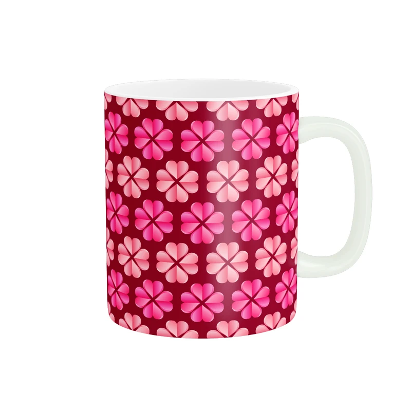 ماگ پاد آفرین طرح گل چهارپر مدل فانتزی کد MD-O17