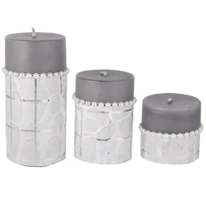 شمع طرح مرواریدی کد 363026 بسته سه عددی