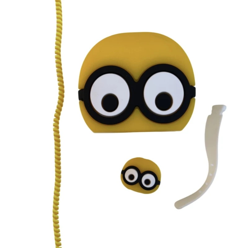 کاور مدل محافظ کابل و شارژر طرح مینیون‌ مجموعه ۴ عددی مناسب برای شارژر 20W اپل