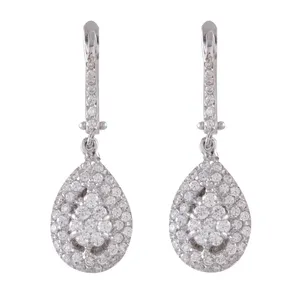گوشواره طلا 18 عیار زنانه جواهری گاندی مدل 21608
