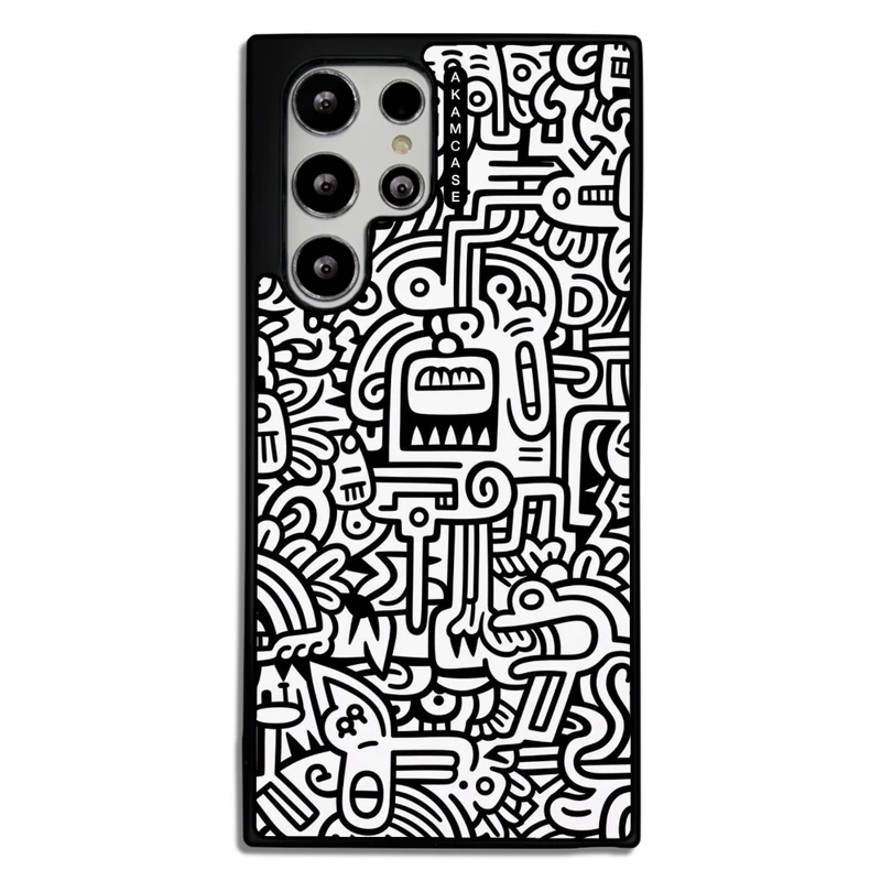 کاور آکام مدل AMC-WSGS22U-DOODLE15 مناسب برای گوشی موبایل سامسونگ Galaxy S22 Ultra