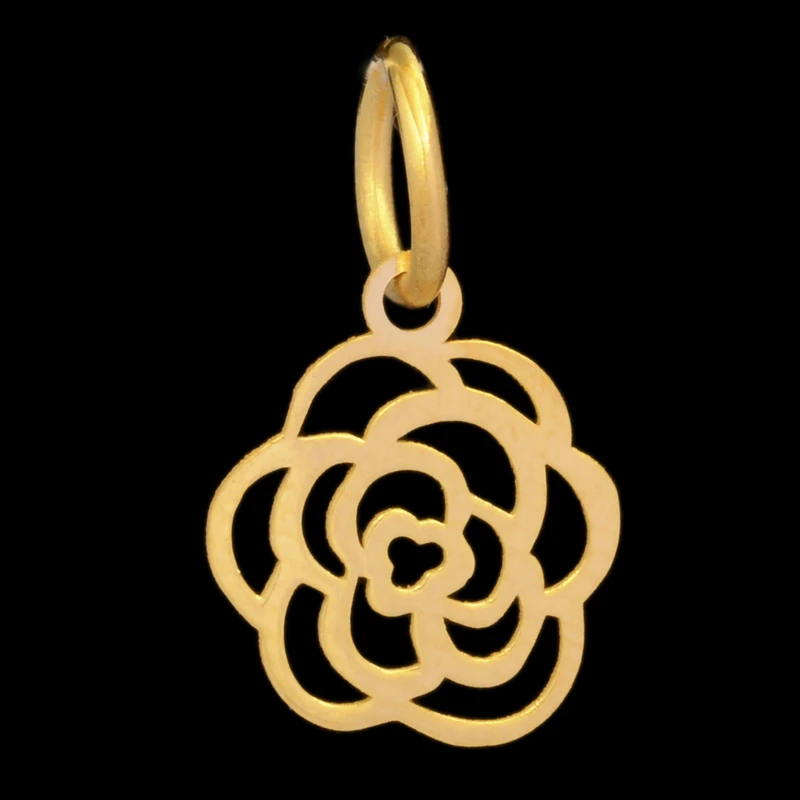 آویز گردنبند طلا 18 عیار زنانه طلای مستجابی طرح گل کد 56321