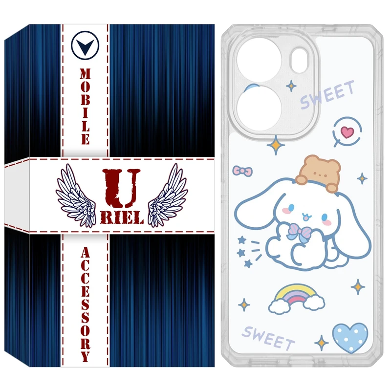 کاور یوریل مدل Clear کد 24 طرح خرگوش بامزه مناسب برای گوشی موبایل شیائومی Poco X7 Pro