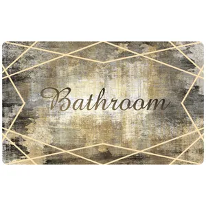پادری مدل سه لایه رویه مخمل طرح Bathroom کد 1422 سایز 75x45 سانتی متر