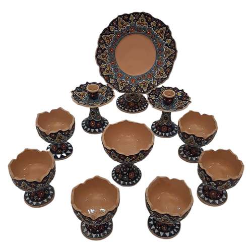مجموعه ظروف هفت سین 10 پارچه مدل میناکاری کد 1232