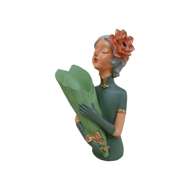 مجسمه مدل دختر گلدان به دست